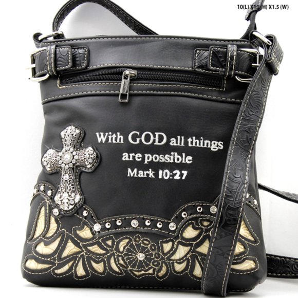 Bags New Western Style Conceal Carry Bible Verse Crossbody Bag And